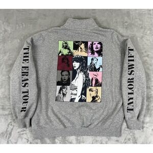 Taylor Swift Gray 'The Eras Tour' Pop Art Sweatshirt with Multi-Color Panels